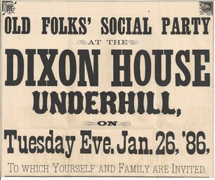 Old Folks Social Party at Dixon House 1886