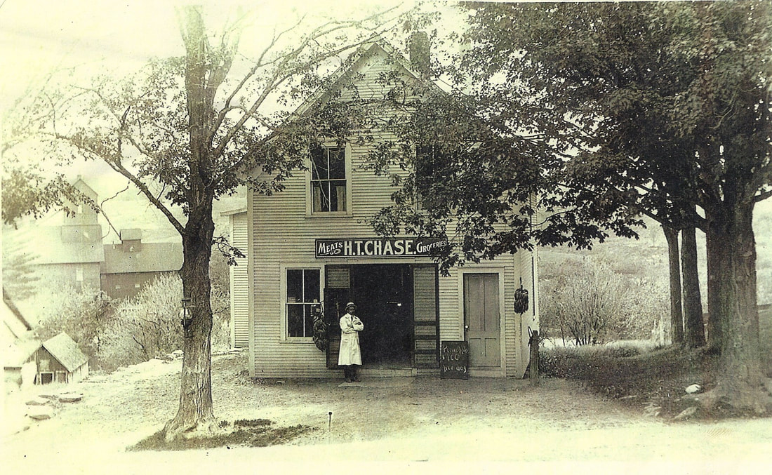 Photo of HT Chase store, formerly Lafayette Wilbur law office, Mel Mitchell's Jericho General Store, now Jericho Ale & Bean.